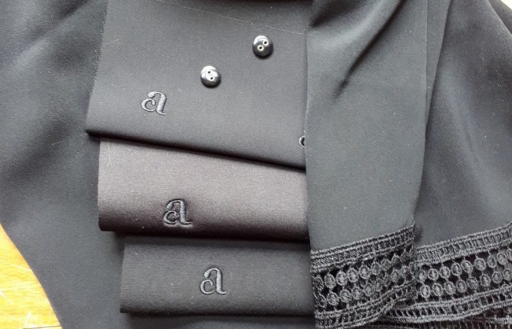 black fabric swatches