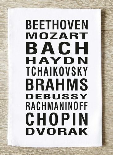 Classical music composer tea towel