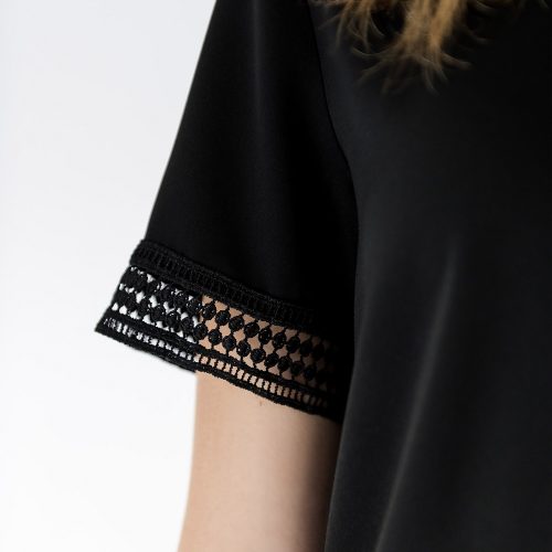 close up of lace detail on sleeve