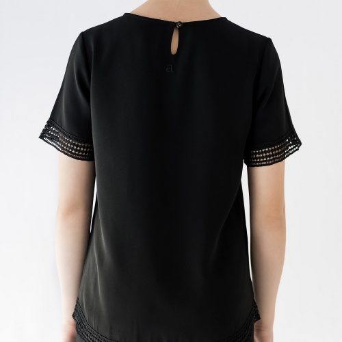back of black blouse