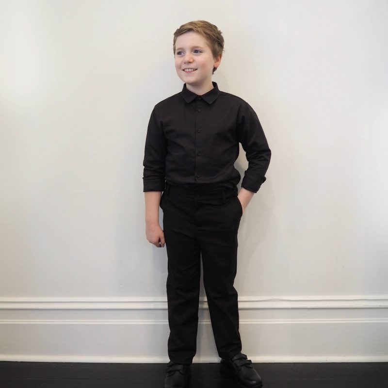 Boys black regular fit pant