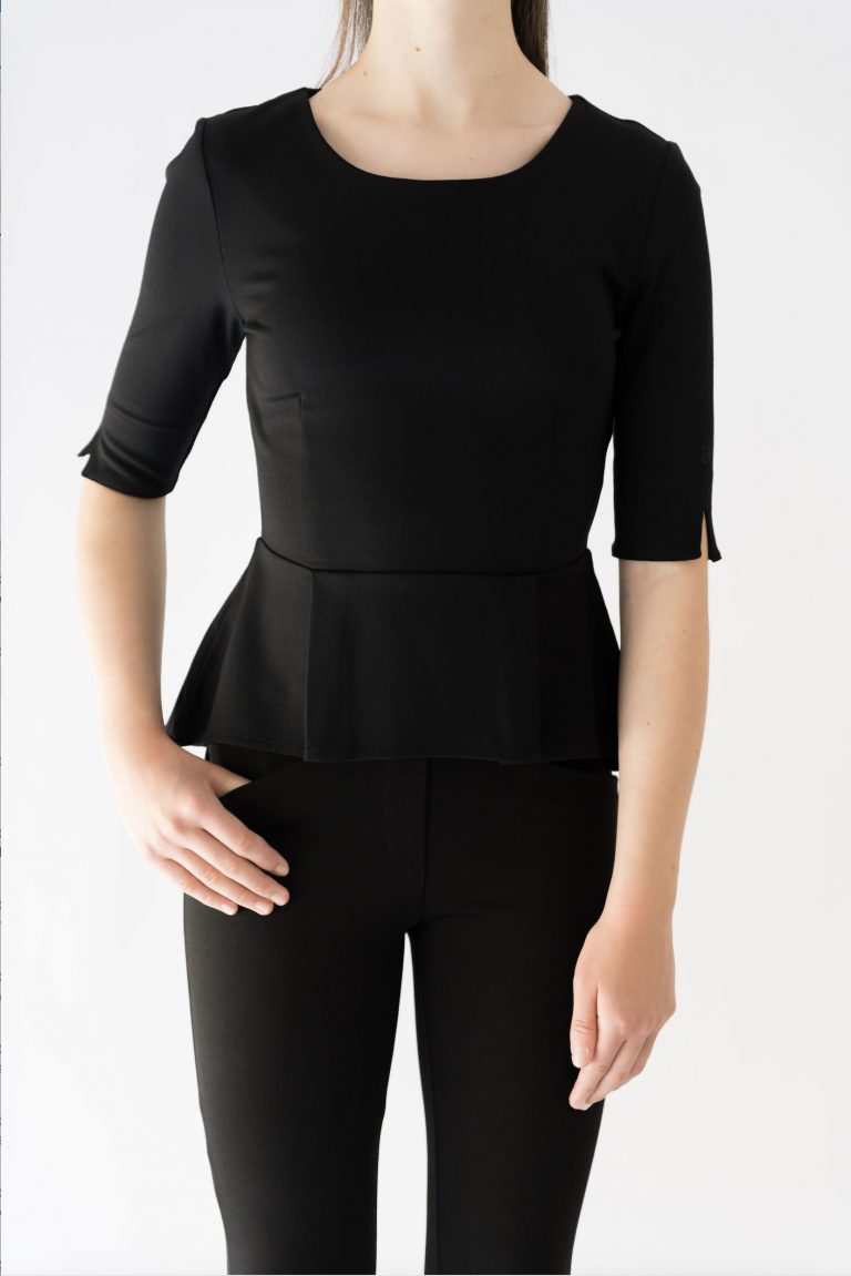 black peplum shirt