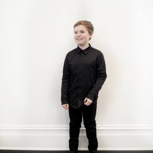 boys black slim joggers